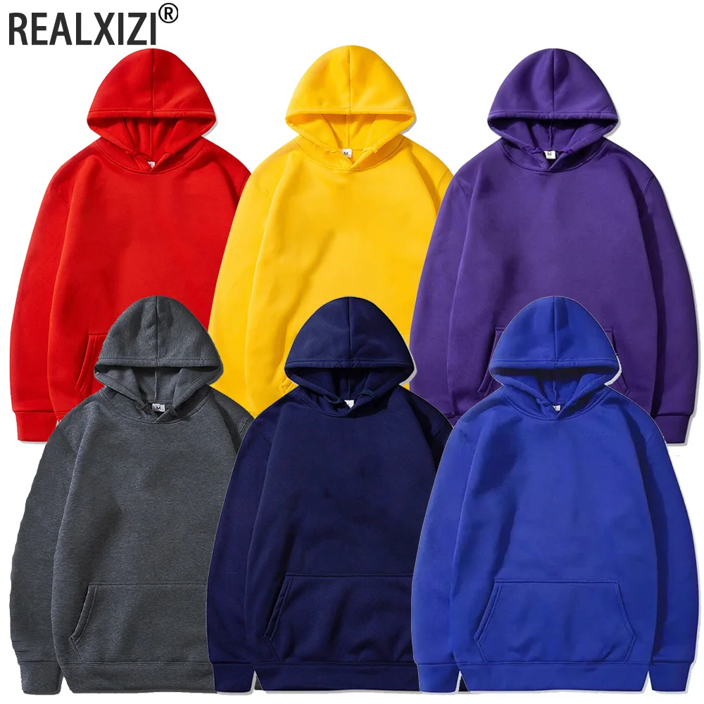 Męskie bluzy z kapturem, wkładane przez głowę, wiosenne, jesienne, codzienne bluzy z kapturem, bluzy w jednolitym kolorze, bluzy oversize, czarna bluza męska, top męski
