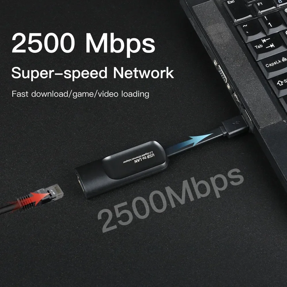 Проводной Ethernet-адаптер USB 3.0, сетевая карта 2500 Мбит/с, USB-тип к RJ45, Ethernet-адаптер Lan, гигабитная сетевая карта для ноутбука