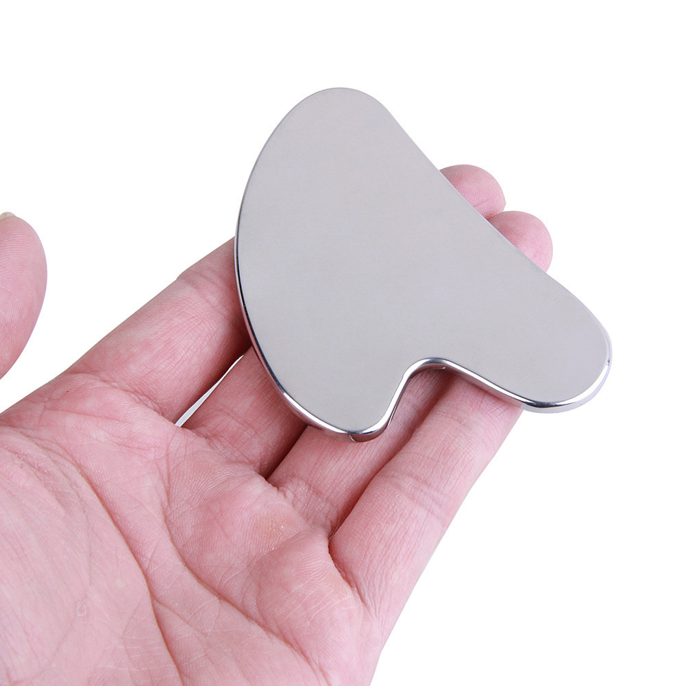 Rascador Gua Sha de acero inoxidable, masajeador para cara, cuello, cuerpo, herramienta de masaje Guasha, cuidado de la piel Facial, tabla Guasha, 1 Uds.
