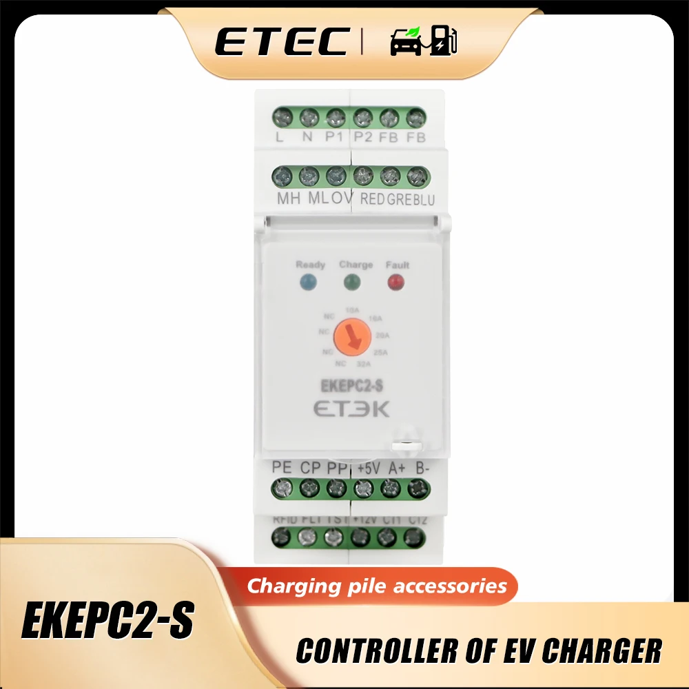 ETEK Evse Controller Electronic Protocol EPC Chontroller EV Charger Station Cable Socket 32A AC 240V EKEPC2