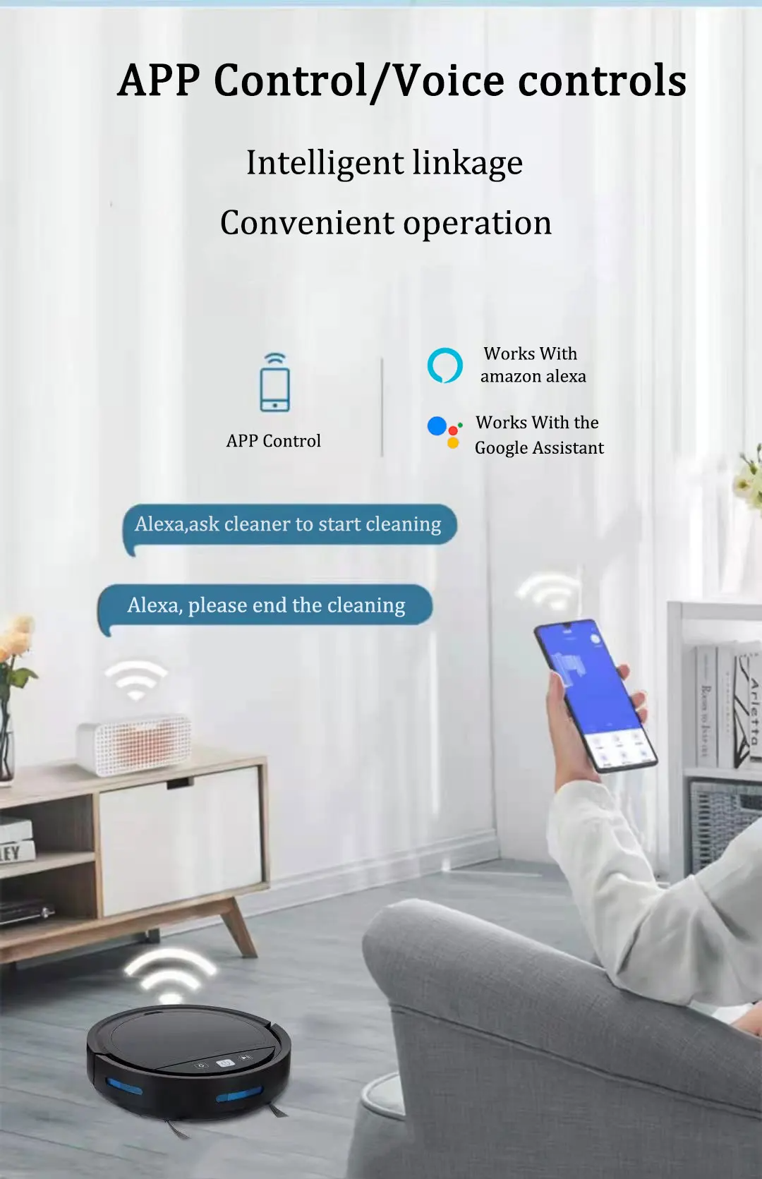Robot aspirador 2500PA, Control remoto inteligente, inalámbrico, recarga automática, aparato de limpieza y barrido de suelo, aspirador para el hogar
