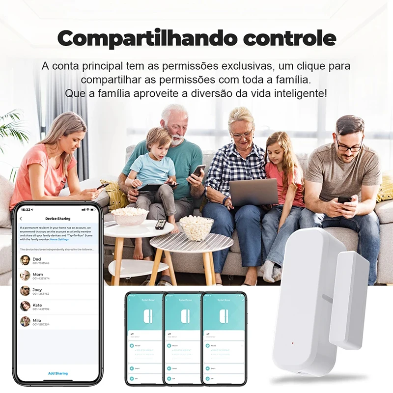 Tuya WiFi เซ็นเซอร์ประตูประตูหน้าต่างเปิดปิดเครื่องตรวจจับ Smart Life APP ควบคุม Smart Home Security Protection ALARM System