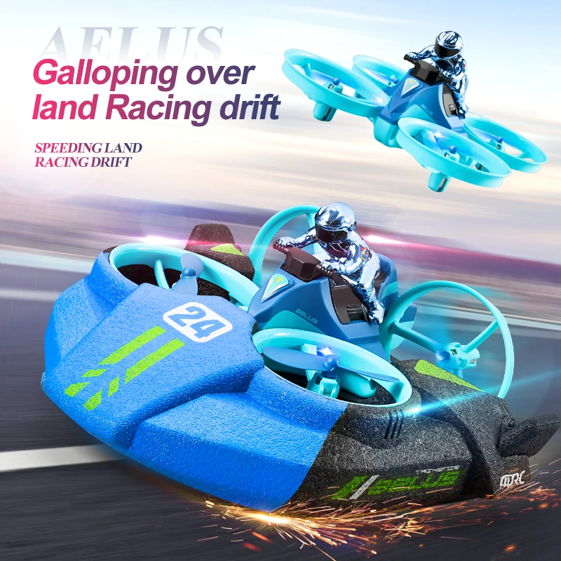 4DRC ミニ RC ドローン高度保持ヘッドレスモード 3 で 1 海陸空飛行 2.4 グラムリモコン Quadcopter ボート RC ヘリコプターのおもちゃ