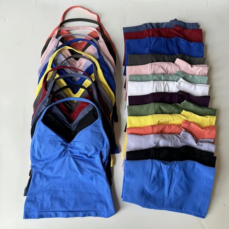 Ударный спортивный комплект из 2 предметов, женские топы с открытой спиной, бесшовные шорты с высокой талией, спортивный костюм, одежда для фитнеса, спортивная одежда, комплекты для тренировок