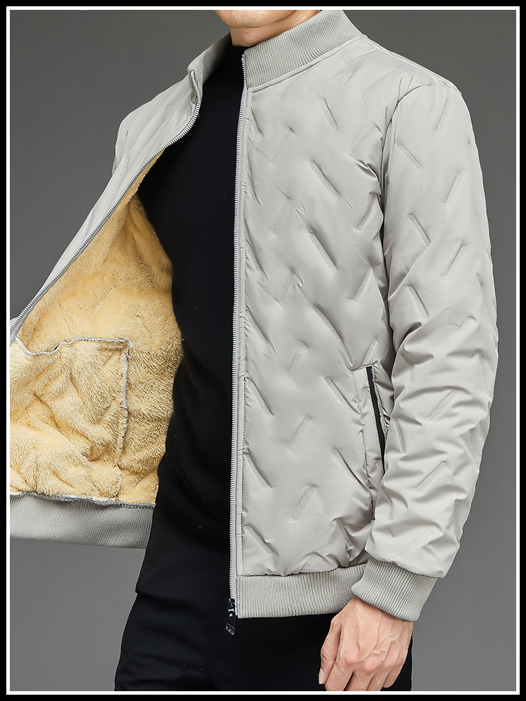 Trendy Men's down Jacket Winter Loose Stand Collar Warm Casual Coat Youth Popular Regular Length Polyester Fiber 00%