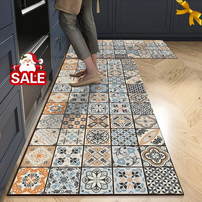 Alfombra de cocina antideslizante, alfombrillas súper absorbentes de terciopelo de cristal, alfombras largas de cocina, alfombrilla para puerta de entrada de baño, alfombras largas para dormitorio