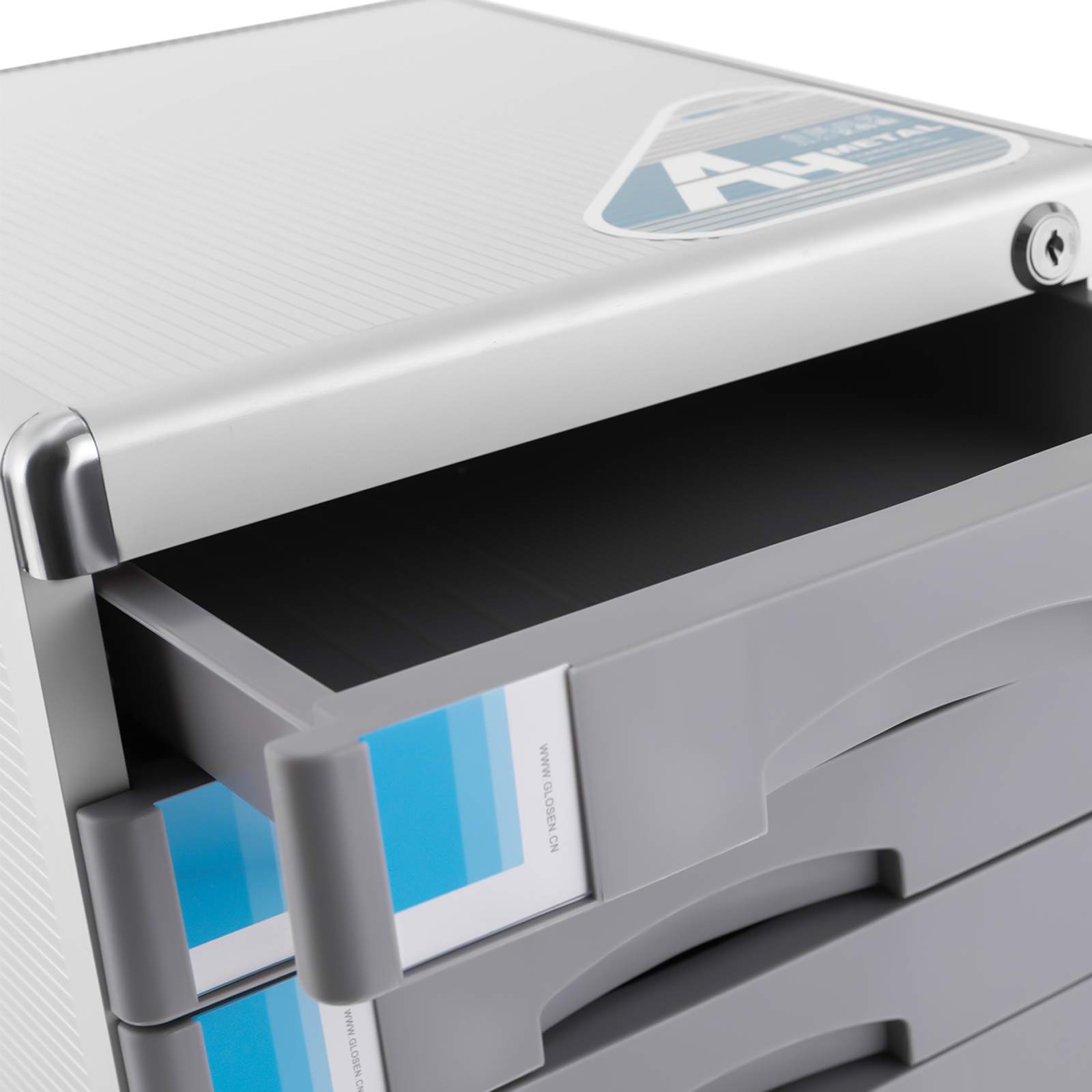 Office Desktop Filing Cabinet 7 Drawers Aluminum Alloy File Cabinet with Lock