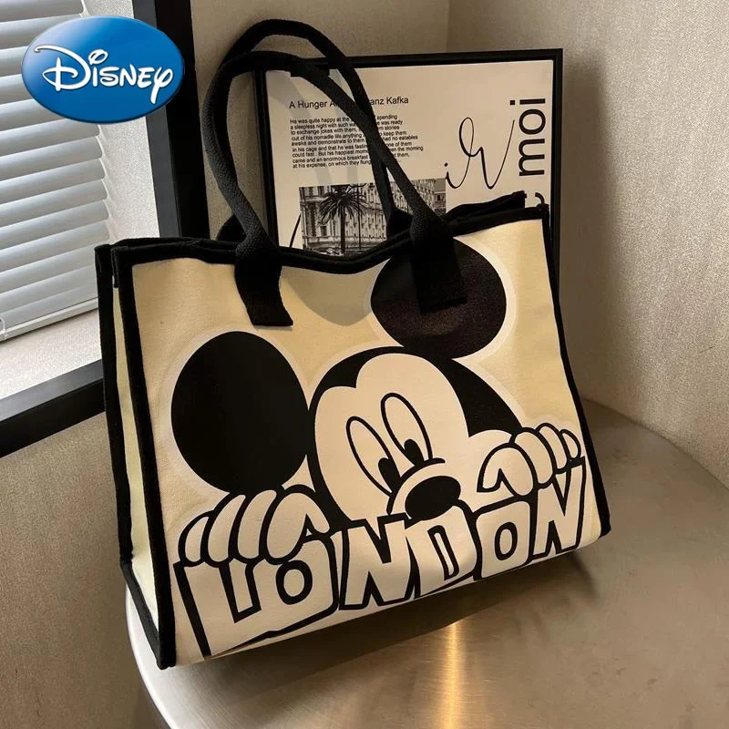 Neue Disney Mickey Leinwand Tasche frauen Vielseitige Casual Schulter Tasche Pendler Handtasche Große Kapazität Multifunktionale Mama Tasche