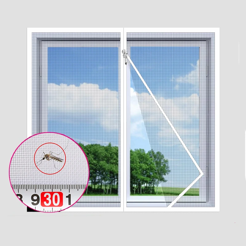 White,custom size anti mosquito window,zipper window screen,self-adhesive window mesh mosquito net,Invisible sheer,anti mosquito