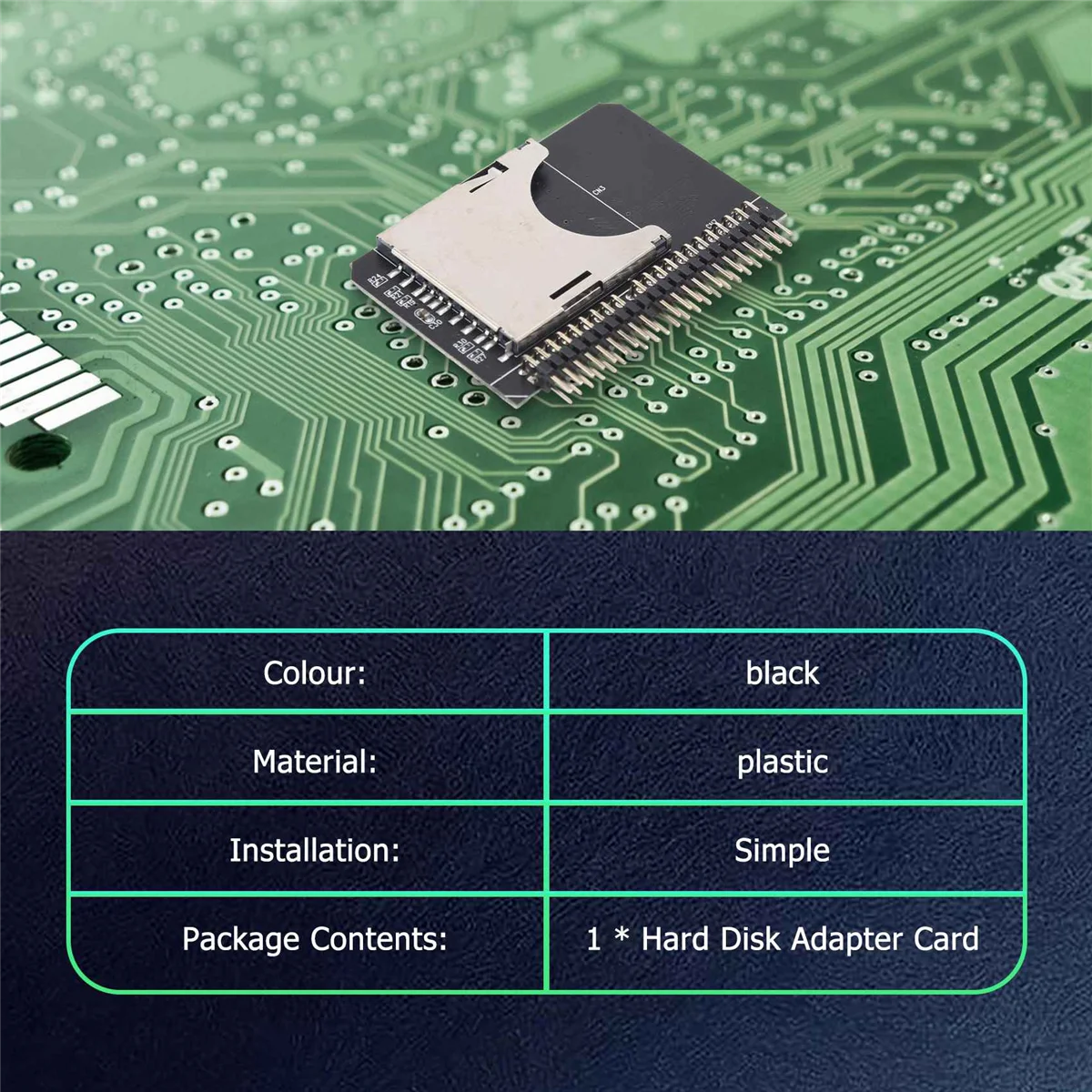BABQ Notebook Scheda di memoria digitale SD/SDHC/SDXC/MMC da 2,5 pollici a IDE 44 pin Adattatore maschio Convertitore SD 3.0 Scheda adattatore disco rigido