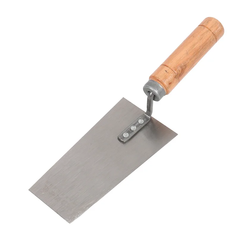 Paleta de margen flotante de cemento de 13/15/16cm, cuchillo de masilla de acero inoxidable con mango de madera, paleta de hormigón, espátula de pared, herramientas manuales