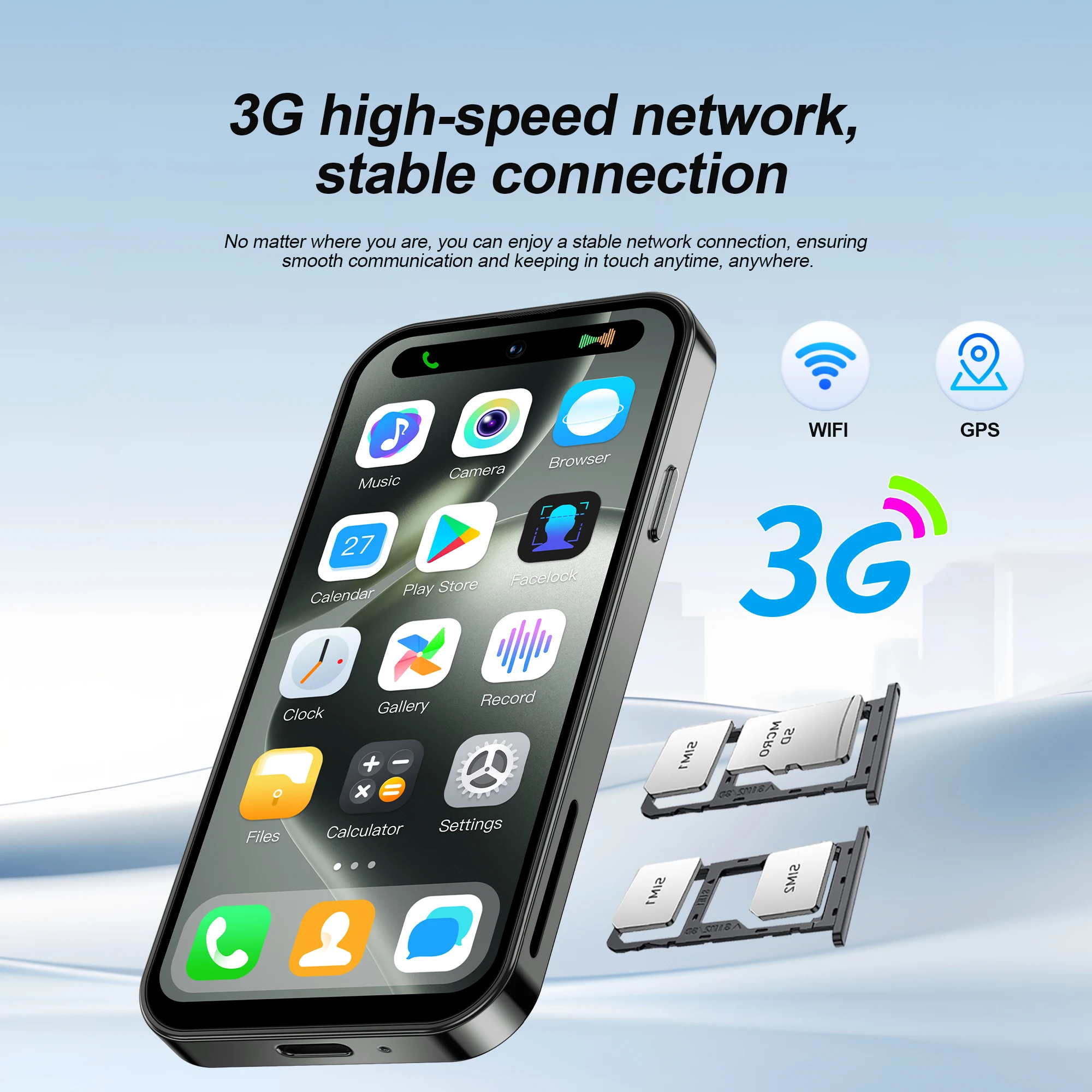 2025 SERVO S16 미니 4.0" 스마트폰 안드로이드 10.0 3G WCDMA 2GB+16GB 5MP 카메라 플레이 스토어 WiFi 핫스팟 초소형 휴대폰 Type-C