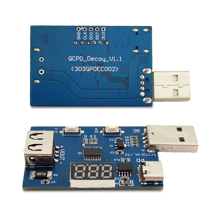 โมดูล PCB Decoy QC3.0 QC2.0 3.6-20V ปรับแรงดันไฟฟ้าได้มัลติฟังก์ชั่นทดสอบอุปกรณ์ชาร์จโทรศัพท์ในรถยนต์โมดูลสำหรับอายุ