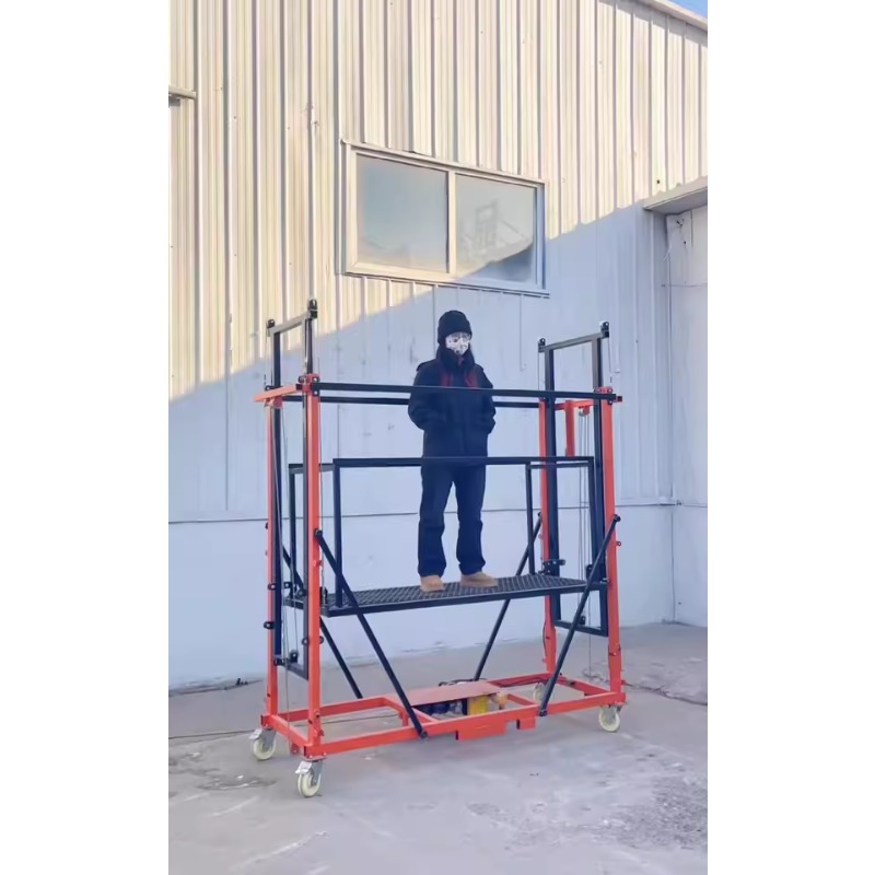 Andaime automático elétrico hidráulico multi-função controle remoto levantamento móvel dobrável decoração do local de construção