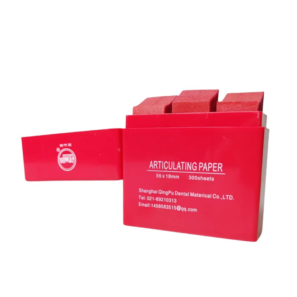 300 Blatt/Box Dental Artikulationspapier Doppelseitige Bissstreifen Zahnaufhellung Artikulationspapier Zahnmedizinmaterialien