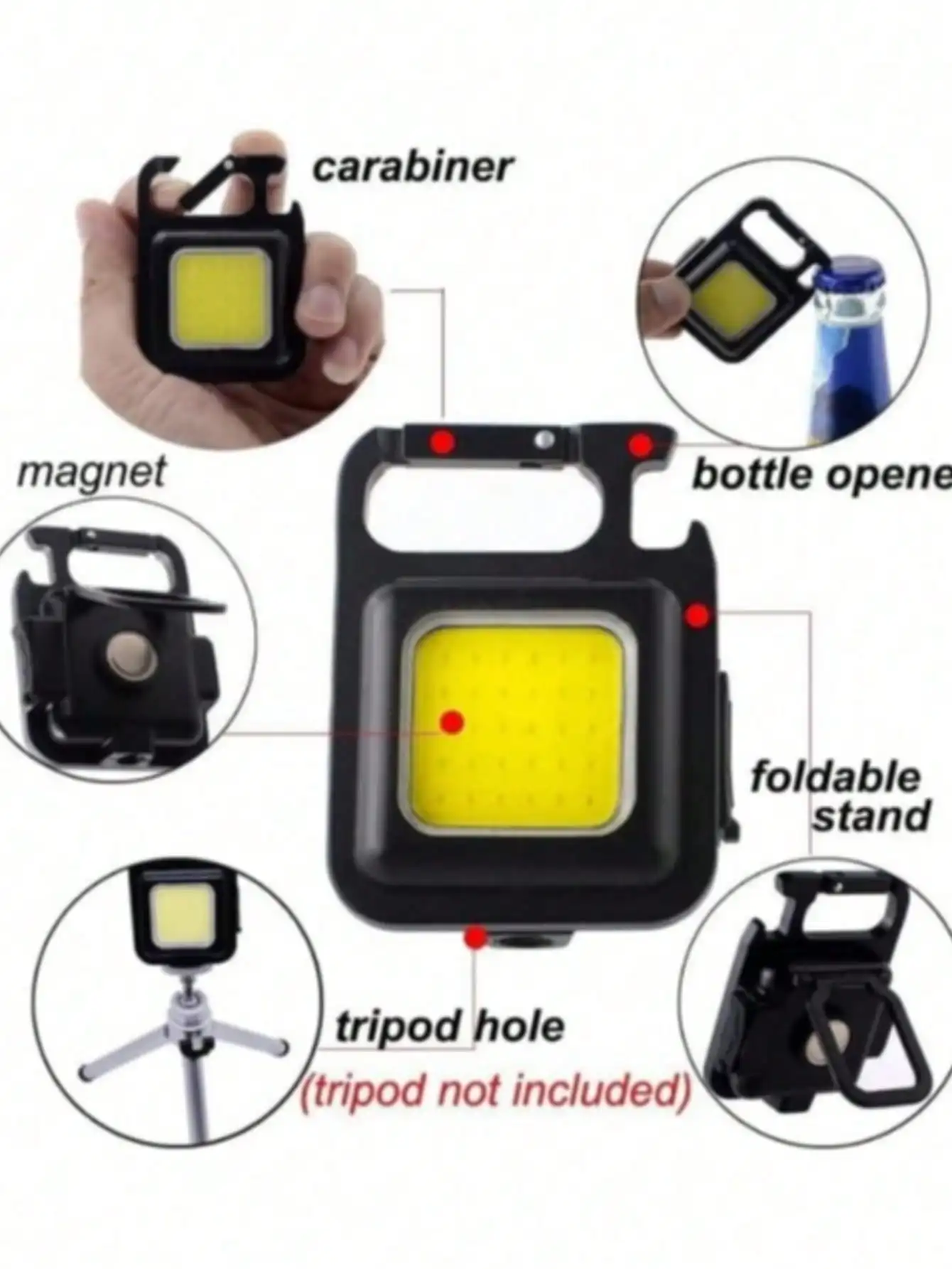1 Juego, linterna portátil, hecha de Material de aleación de aluminio, adecuada para exteriores, Camping, luces de emergencia