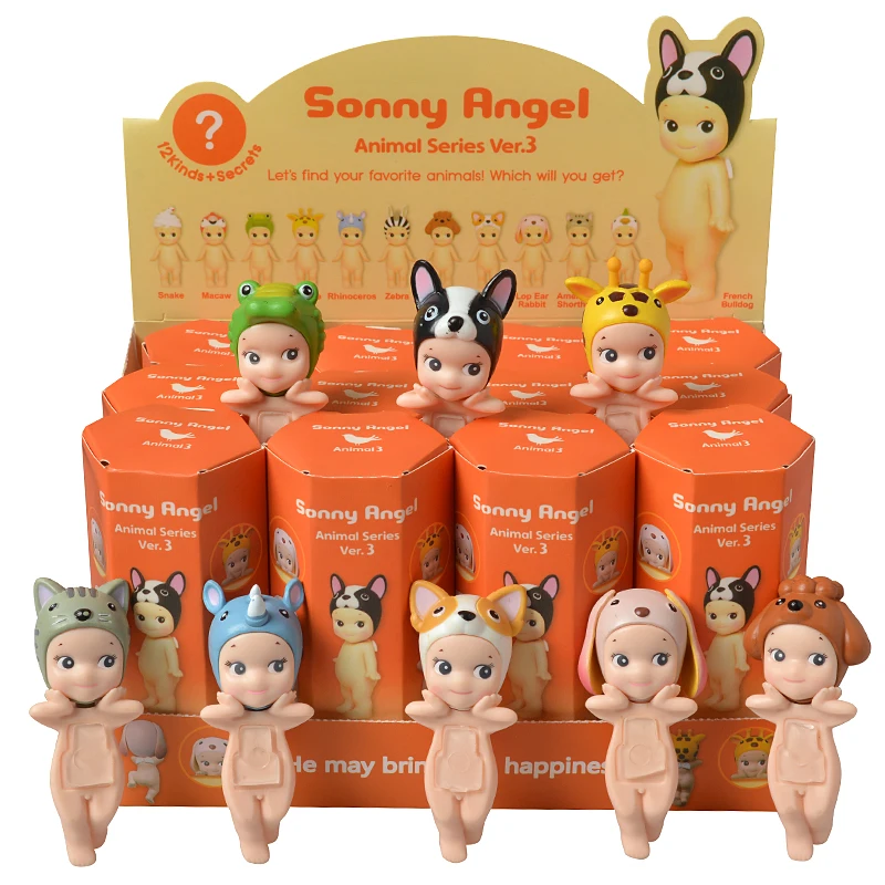써니 엔젤 블라인드 박스 히퍼스 20 주년 기념 동물 시리즈 애니메이션 피규어 장식품 인형 팬 장난감 세트 어린이 선물