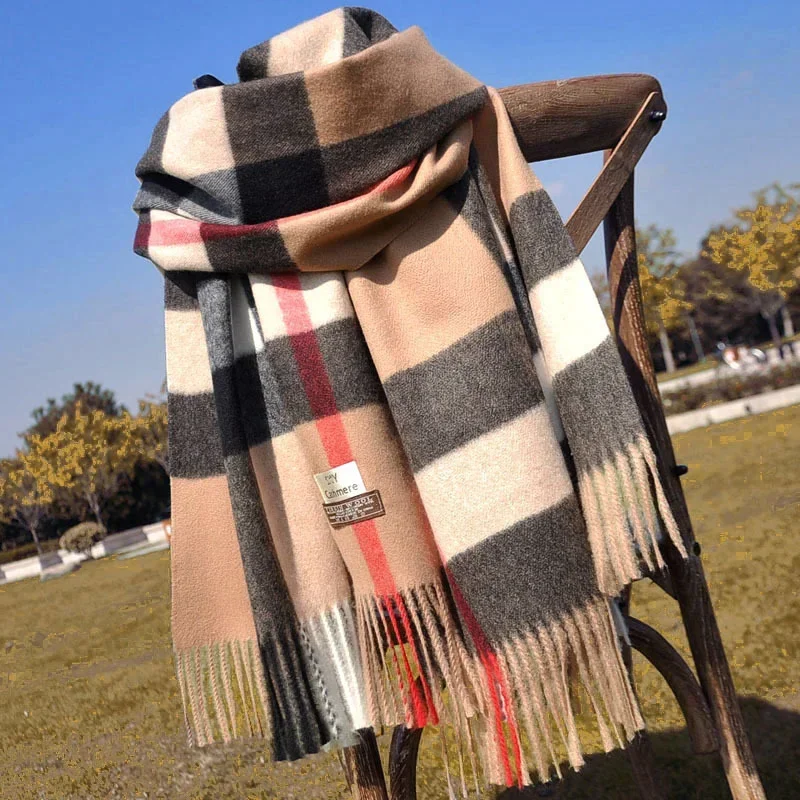 Bufanda de invierno de cachemira informal de moda sólida cálida de lujo para mujer, bufandas, Foulard, Bufandas para Hombre