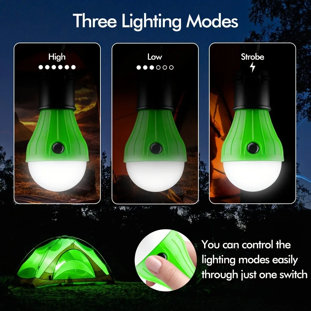 ポータブル屋外ハンギングライト、キャンプ、緊急、夜の照明に最適、3led、1個