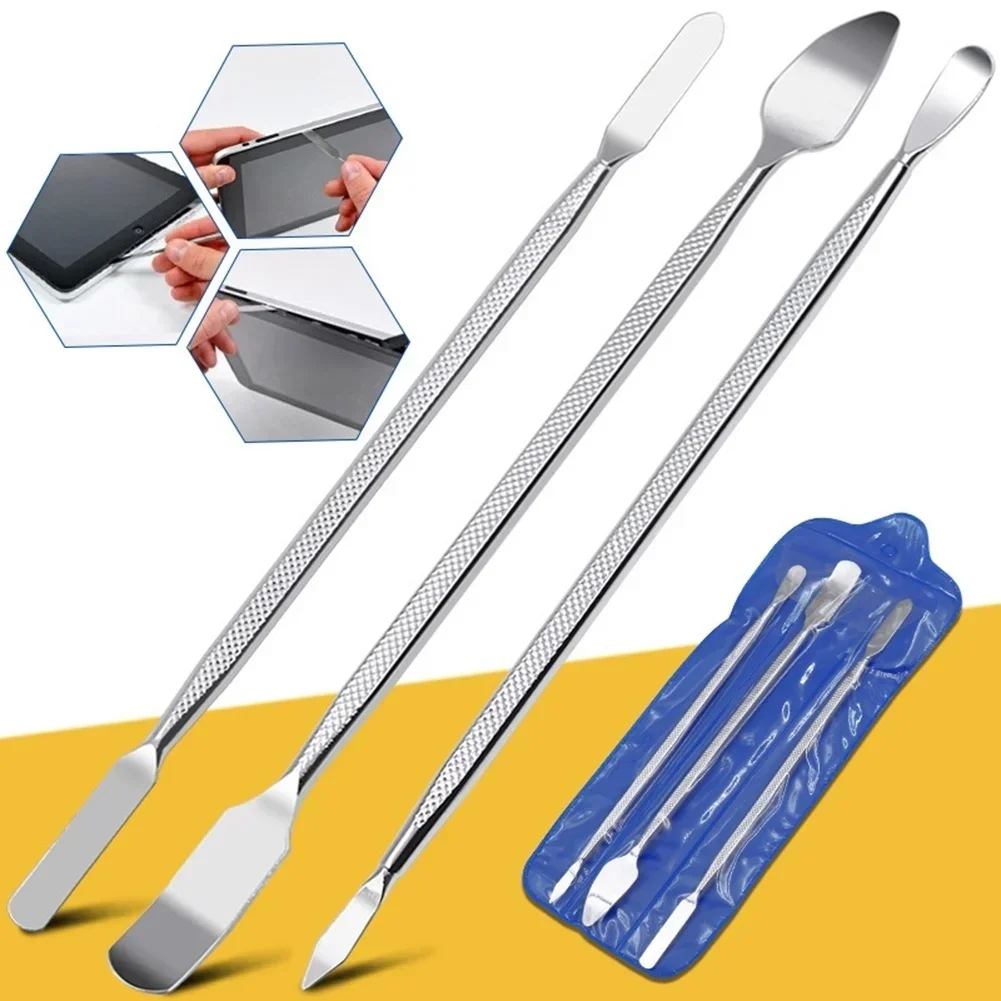 3 pezzi di riparazione apertura leva kit di attrezzi manuali lama smartphone tablet PC spudger in metallo smontare set di strumenti