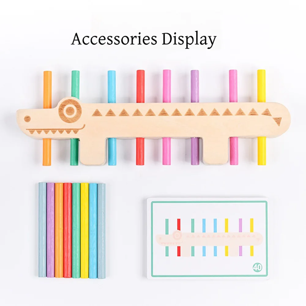 Wooden Montessori Color Matching Game for Toddlers Color Cognition Educational Toys Fine Motor Training Stick Balance Games