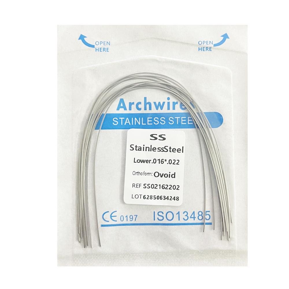 10 unidades/pacote dental ortodôntico de aço inoxidável fio redondo/retangular forma ovóide material dentista fio arco dental
