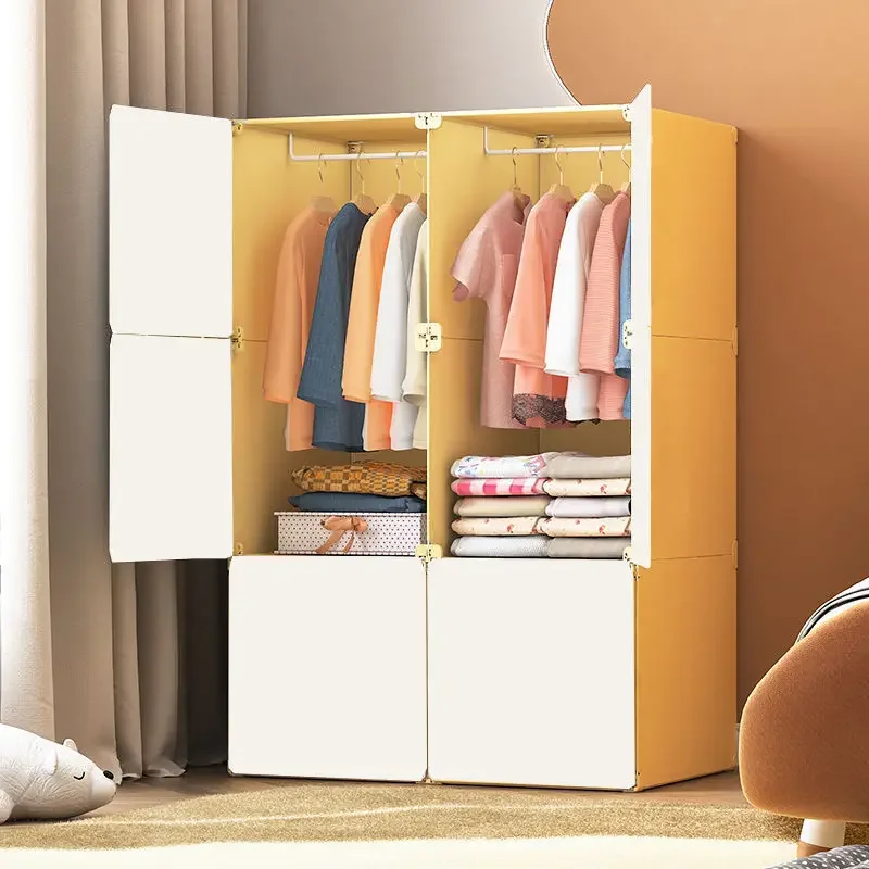 Children's Wardrobe Kids Baby Storage Cabinet Organizer Closet Closet Dress Cabinets Sliding Door Clothes Room Toy Furniture
