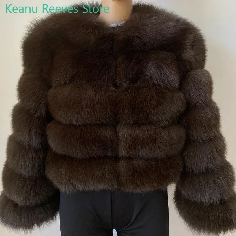 NOWOŚĆ Faux Waschbären Pelzmantel Frauen Jacke Luxus Mantel Frauen Winter Flauschige Jacke Dicke Warme Pelzigen Pelz Outwear