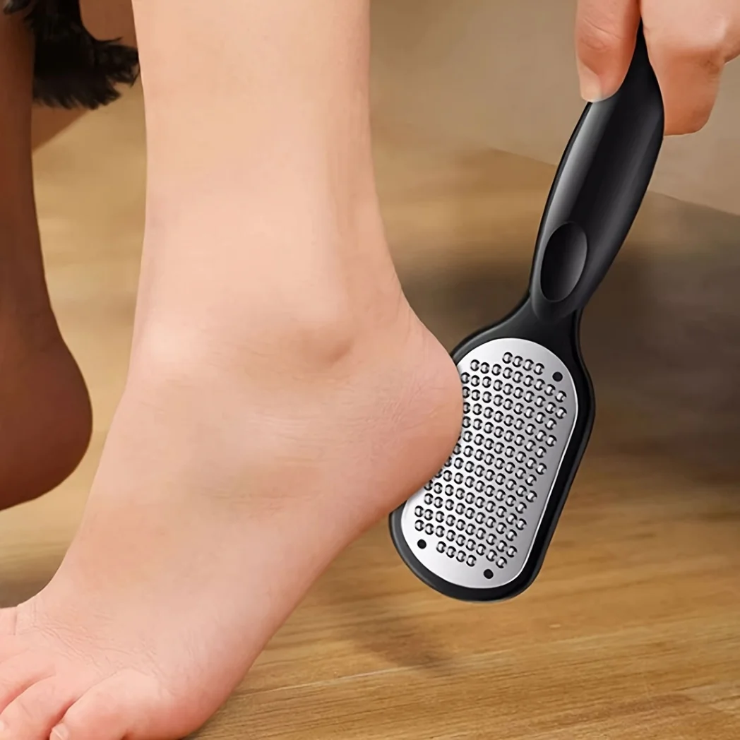 Lima per piedi per pedicure in acciaio inossidabile: rimozione calli e pelle morta con scatola portaoggetti, strumenti professionali per pedicure per piedi lisci