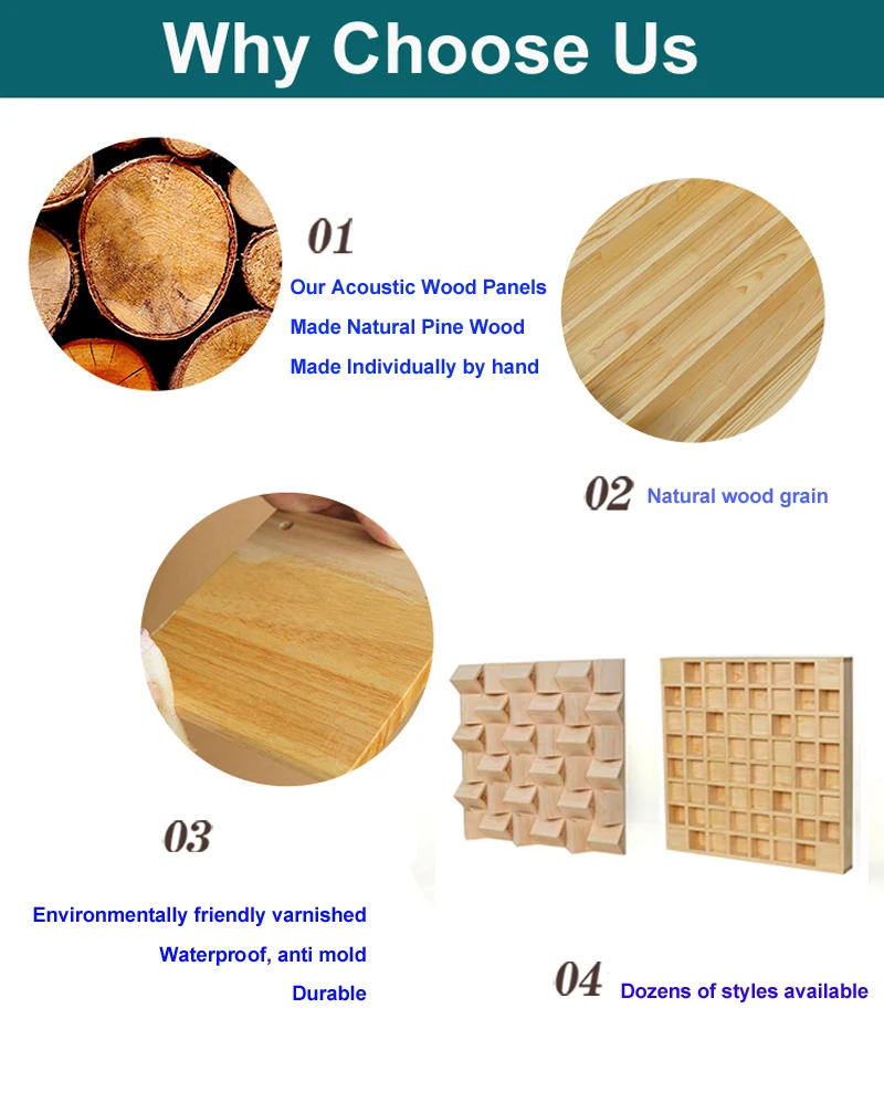 Movable Wooden Acoustic Wall Panel 120x54x15cm with Support Bracket Japan/Korea Style for Home Theater/Studio Sound Diffusion