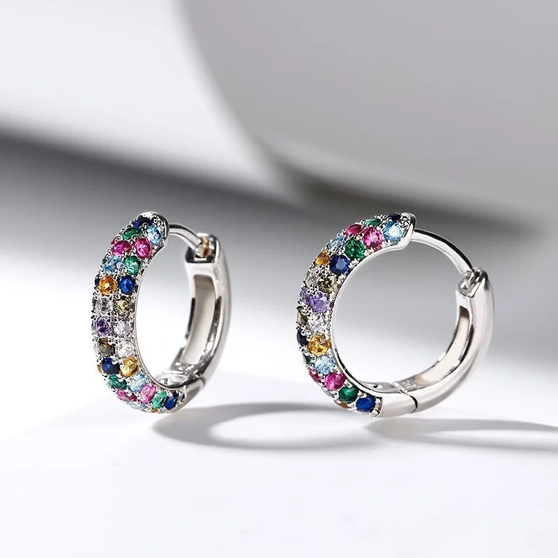 Pendientes de drenaje linfático de cristal, pendientes redondos de aro de cristal coloridos, magnetoterapia de moda, joyería adelgazante para pérdida de peso