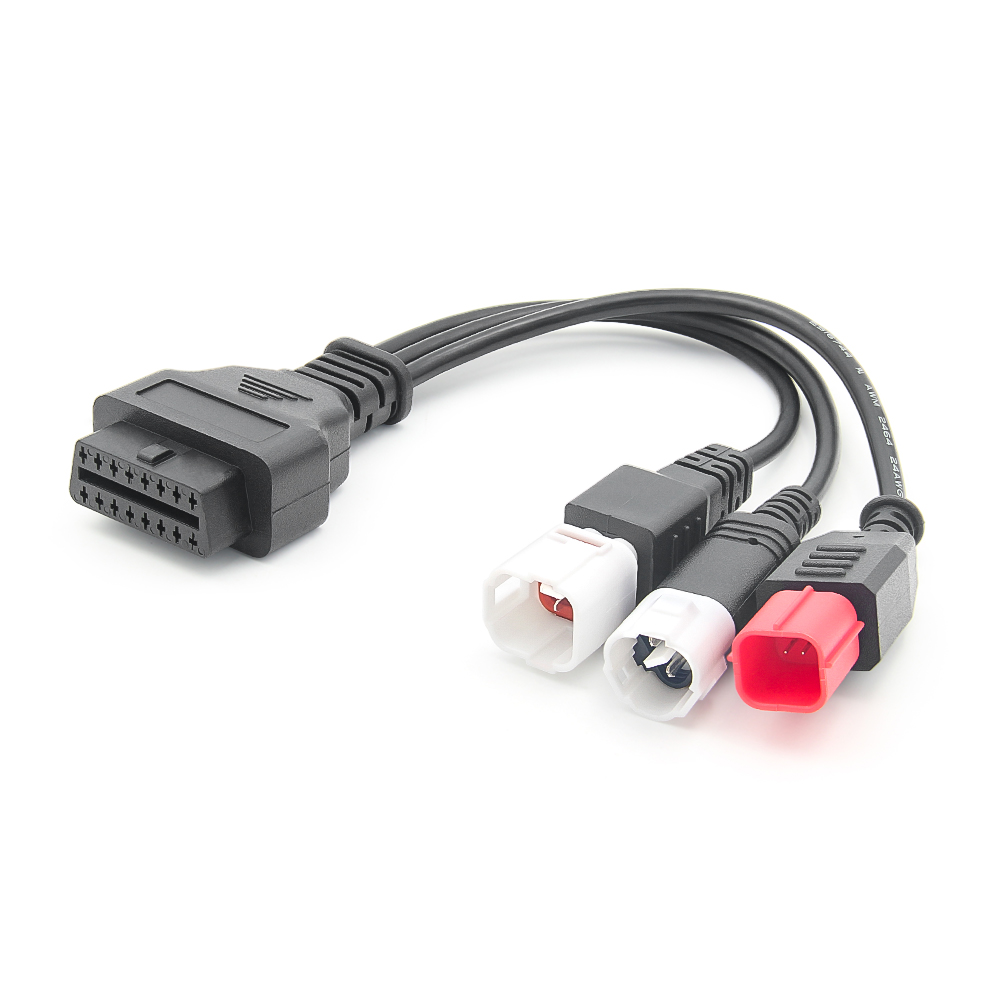 3 em 1 para yamaha 3pin 4pin e honda 6pin obd2 16pin adaptador de cabo conector de diagnóstico da motocicleta obd 2 cabo de extensão do motor