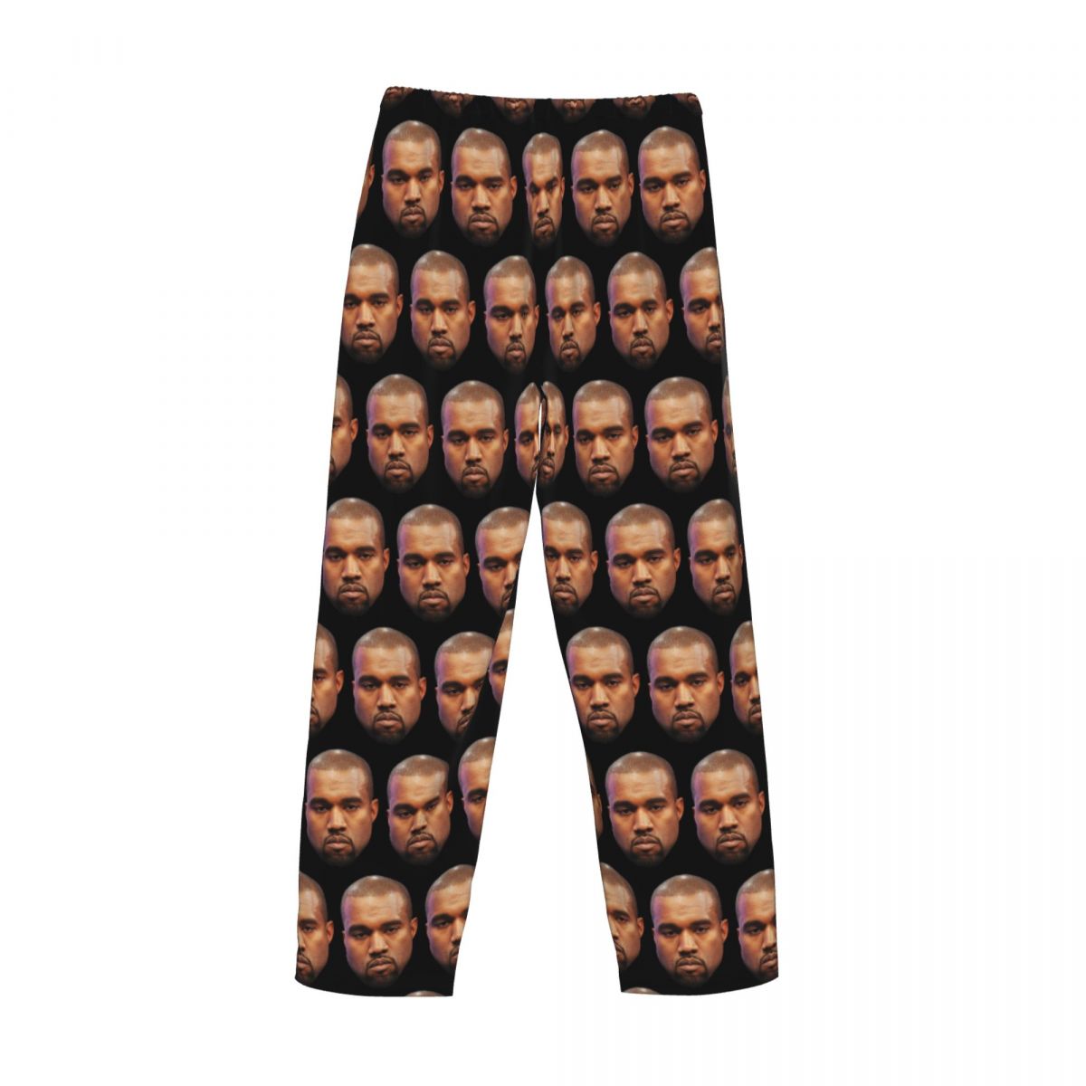 Pantalones de pijama divertidos personalizados Kanye West Meme hombres rapero productor de música salón dormir ropa de dormir con cordón pantalones con bolsillos