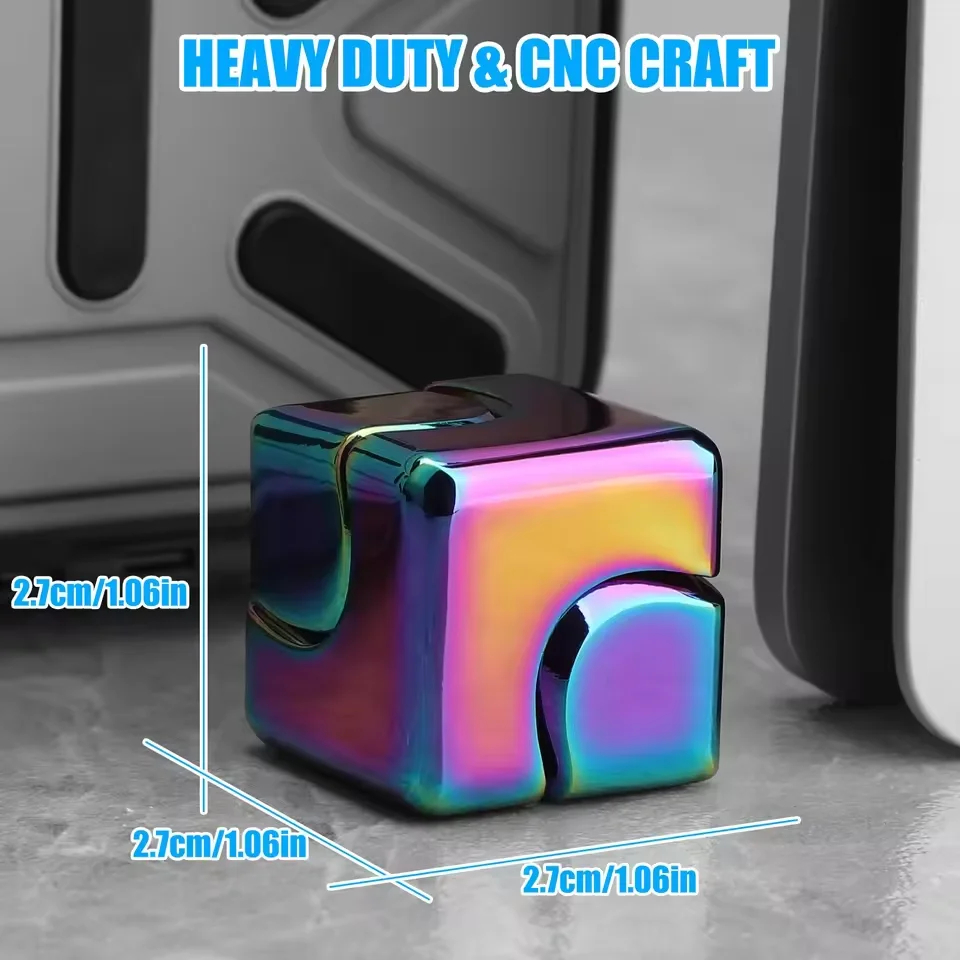 Cubo de metal girador brinquedo fidget pontas dos dedos 3d quebra-cabeça giroscópio engrenagem sensorial anti estresse alívio jogos educativos para adultos