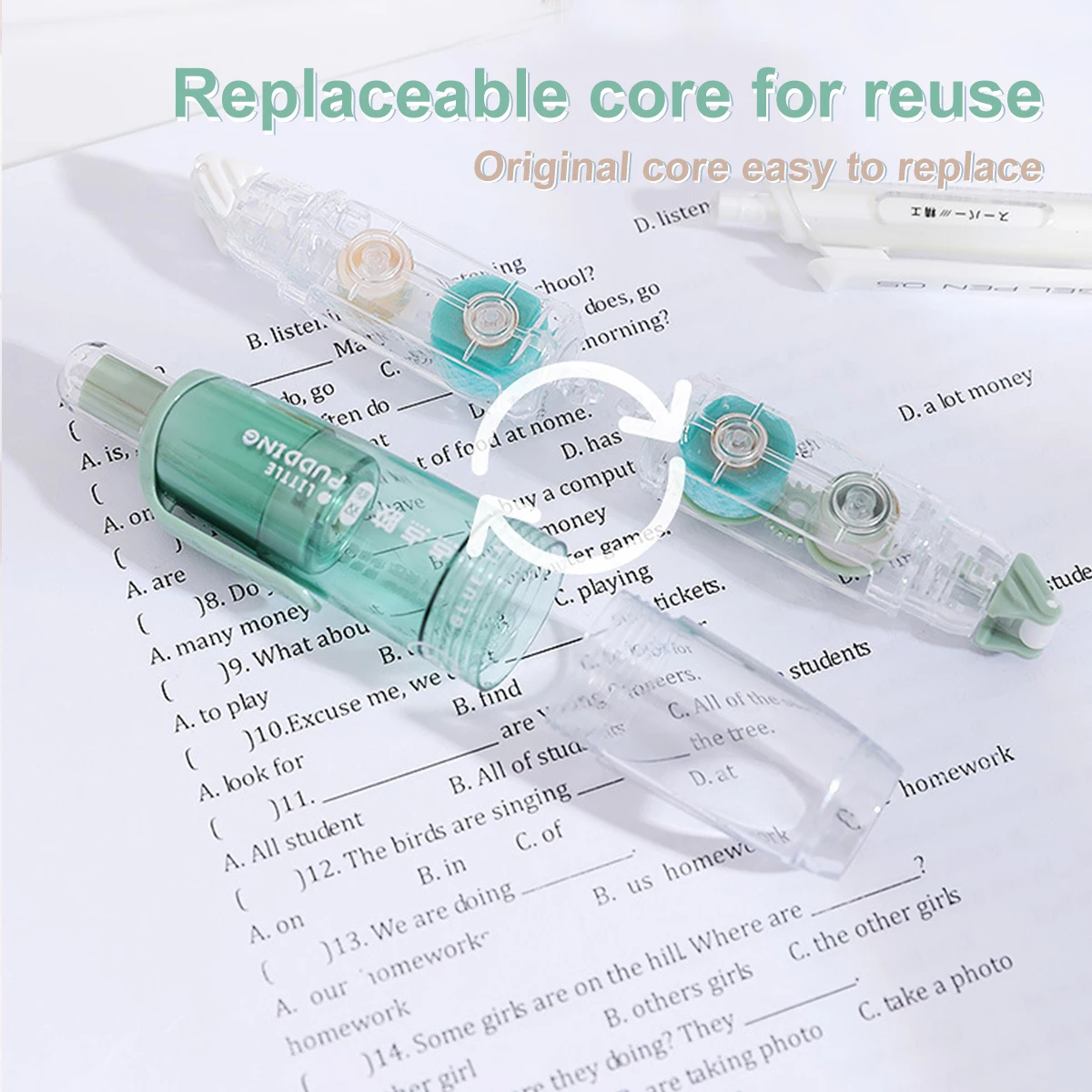 12Pcs/Set Transparent Dot Dispensing Double-sided Tape Replaceable Refills Handbook Dot Glue Stationery School Office Supplies