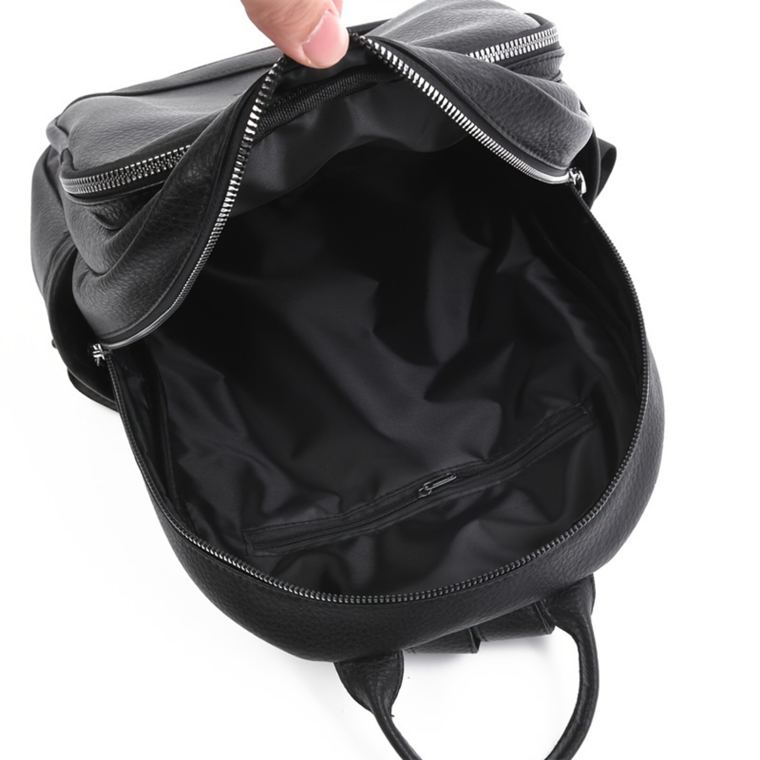 "กระเป๋าเป้หนัง PU มีสไตล์สําหรับวัยรุ่น - กระเป๋านักเรียนแฟชั่นสีทึบนุ่ม"