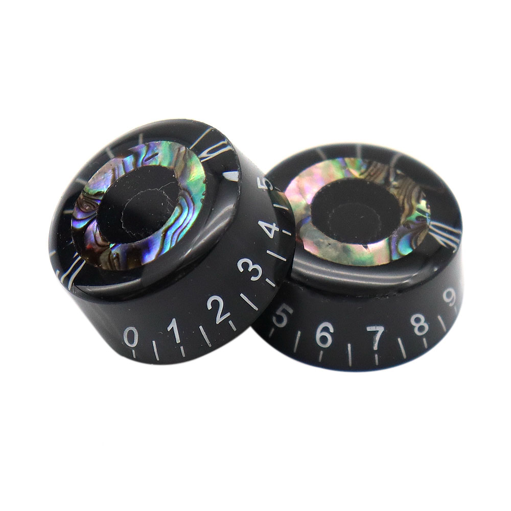 4pcs Abalone Circle Electric Guitar Top Hat Knobs Speed Volume Tone Control Knobs for LP Style Electric Guitar Parts Replacement