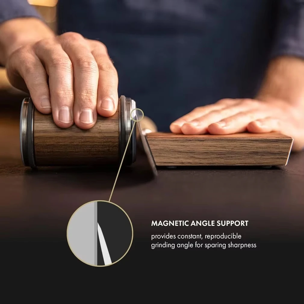 2024 rolling knife sharpener Kit ，15 ° + 20 ° doble ángulo de afilado，magnetic roller knife sharpener kitchen tool