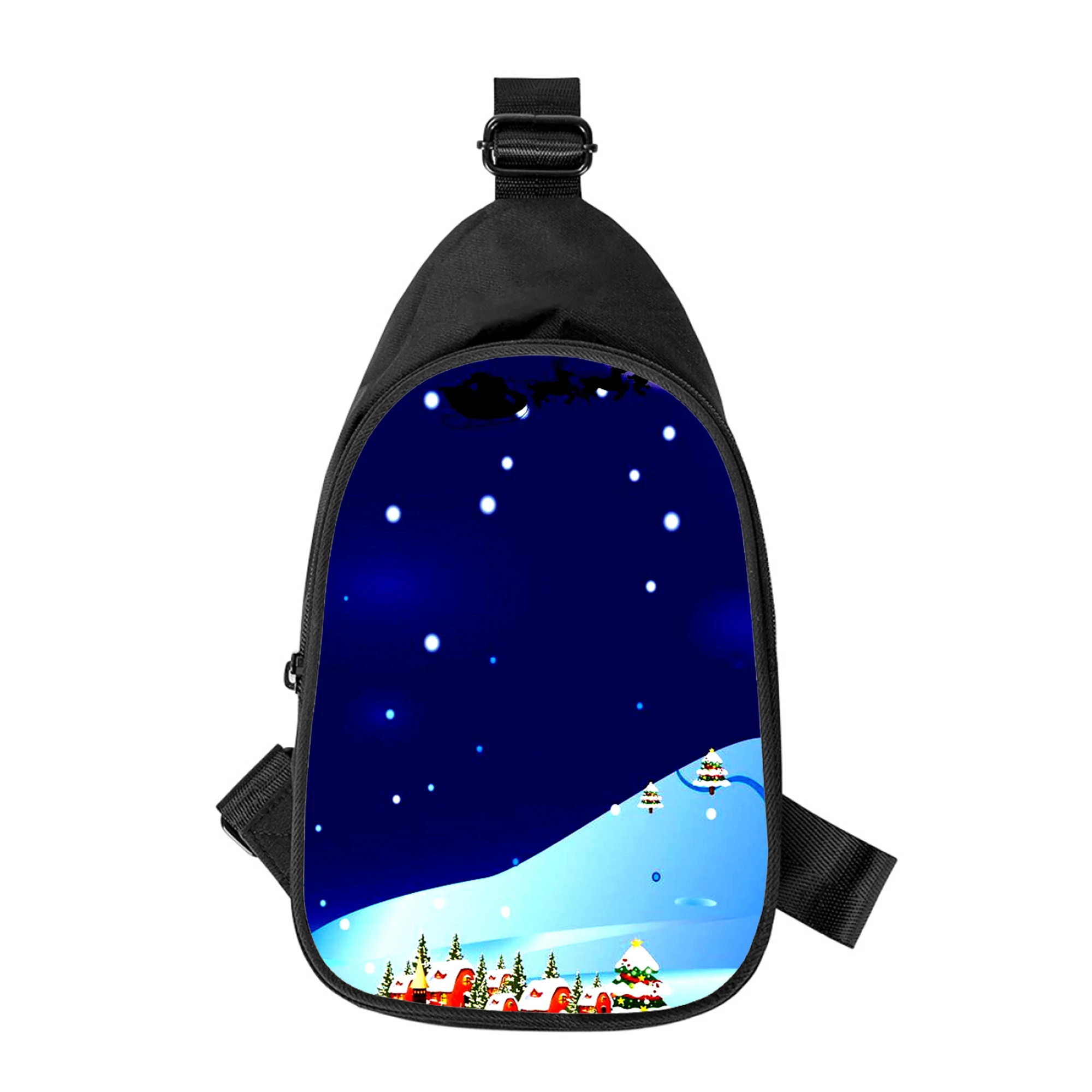 Weihnachten Santa Claus 3D-Druck neue Männer Kreuz Brusttasche diagonal Frauen Umhängetasche Ehemann Schule Taille Pack männliche Brust Pack