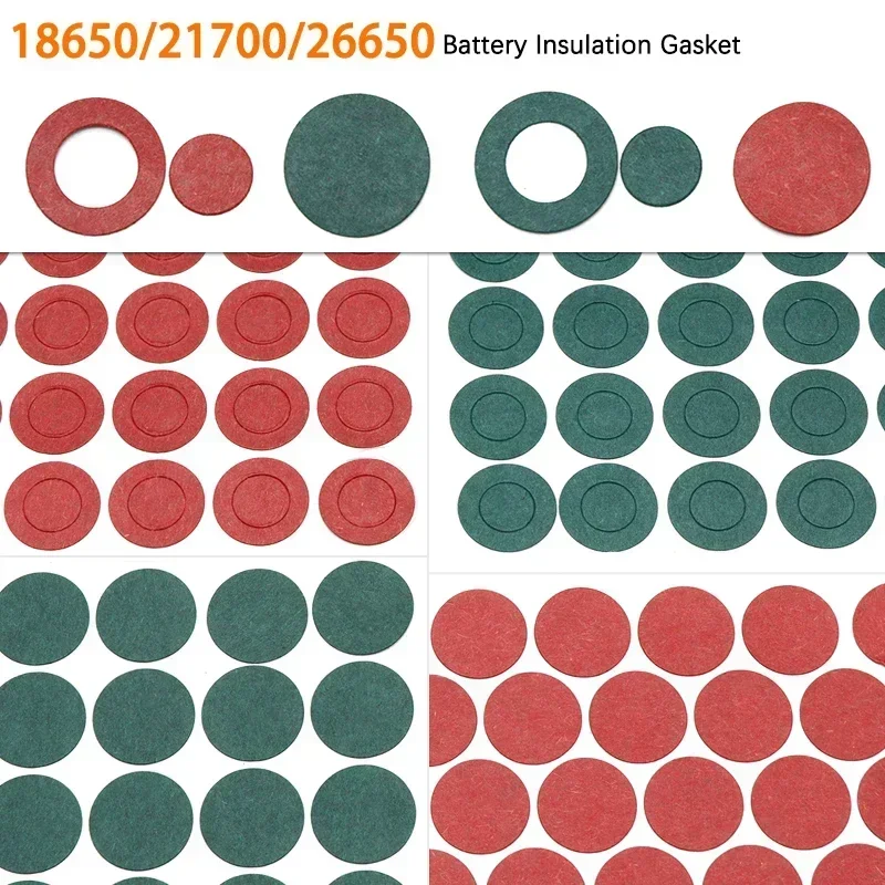 20~500pcs 18650 21700 26650 Li-ion Battery Insulation Gasket Green Red  Barley Adhesive Paper Glue Fish Electrode Insulated Pads