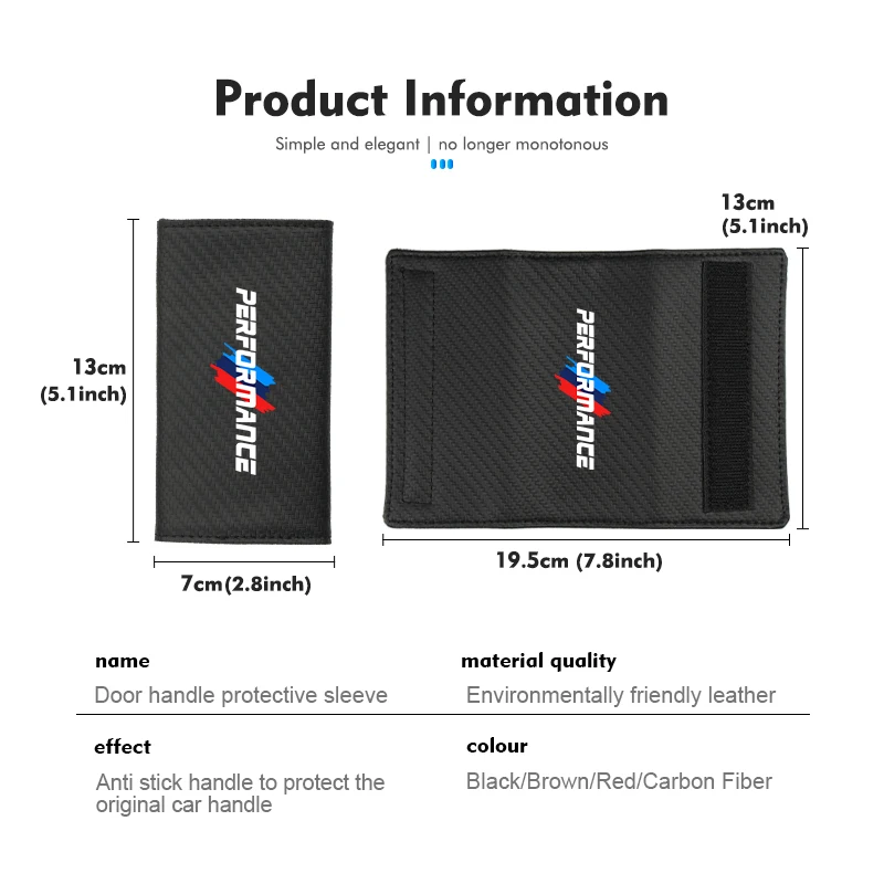 Untuk BMW Pegangan Pintu Dalam Pelindung Anti-Aus Aksesori Mobil M Performance M3 M5 F01 F20 F10 F13 F15 F16 F30 F34 F32 F31