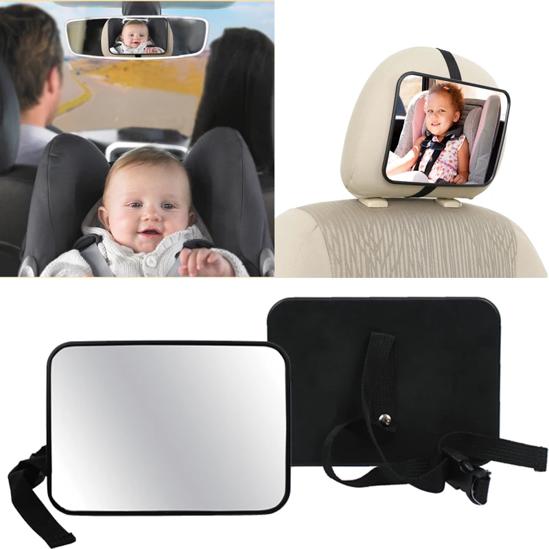 Rétroviseur de voiture pour bébé, pour la sécurité des enfants, moniteur de siège grand Angle réglable, support d'appui-tête, installation facile, accessoires d'intérieur
