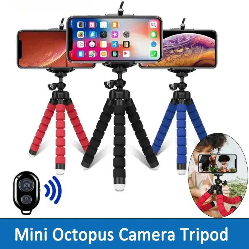 Mini trípode de pulpo, soporte para cámara Stativ, trípodes para teléfono móvil, soporte para cámara, Clip, monopié para teléfono inteligente