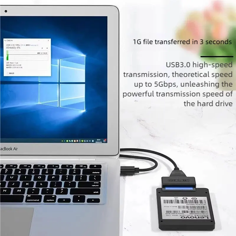 USB 3.0 zu SATA Adapterkabel unterstützt 22-poliges 2,5 Zoll externes HDD SSD-Festplattenkabel