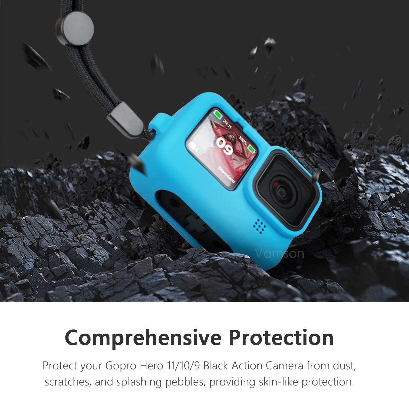 TELESIN Soft Silicone Case for Gopro Hero 12 11 10 for Go pro 9 10 11 12 Silicone Protective Full Cover Shell Camera Accessories