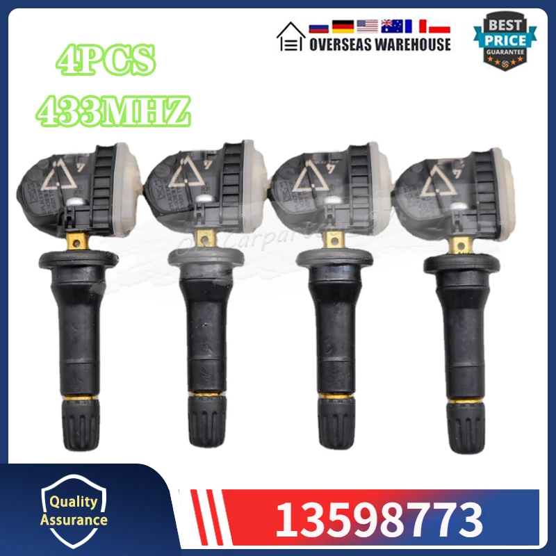 CZUJNIK OPON 433MHZ TPMS 4SZT 13598773   Dla Cadillac CT6 SRX Chevrolet Malibu Opel Bolt Viva System monitorowania ciśnienia w oponach 13516165