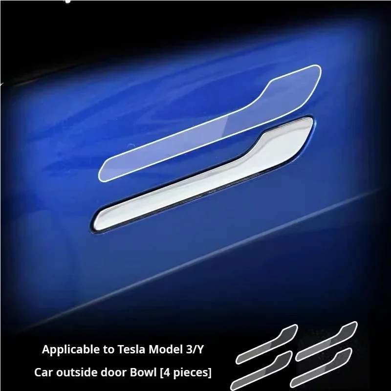 เหมาะสําหรับฟิล์มป้องกันมือจับประตู Tesla รุ่นที่อัปเดต 3/Y, ฟิล์มป้องกันโปร่งใส TPU ทนต่อการขีดข่วน