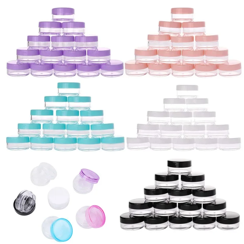10 Chiếc Trống 2G-20G Du Lịch Nhỏ Nhiều Màu Sắc Có Nhựa Trong Mỹ Phẩm Nồi Bình Có Nắp Đậy Dành Cho mặt Dưỡng Môi Hộp Đựng
