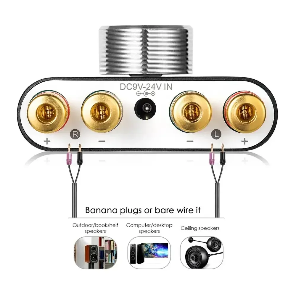 Douk Audio HiFi Bluetooth 5.0 Leistungsverstärker Mini TPA3116 Digital Class D Schreibtisch Stereo Audio Amp für Zuhause Auto 50W + 50W