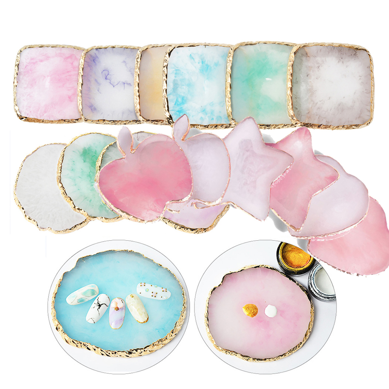 Paleta de uñas de lujo de piedra de resina natural, paleta de dibujos de colores variados, esmalte de gel, postizas, uñas, herramientas de manicura DIY